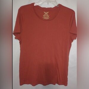 FG 2X Ruddy Orange Short Sleeve Thin T-Shirt Top Plus